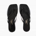 TKEES Kadın Crocodile Siyah Kare Burun Terlik TK-1016