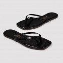 TKEES Kadın Crocodile Siyah Kare Burun Terlik TK-1016