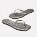 TKEES Kadın Crocodile Silver Kare Burun Terlik TK-1017