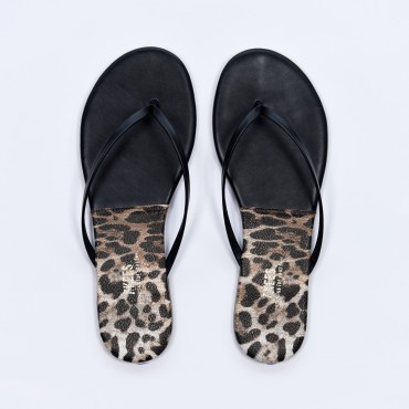 TKEES Kadın Leopar II/Siyah Parmak Arası Terlik TK-2146