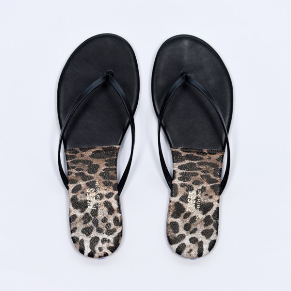 TKEES Kadın Leopar II/Siyah Parmak Arası Terlik TK-2146
