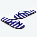 TKEES Kadın Çizgili Mavi/Beyaz Parmak Arası Terlik TK-2239