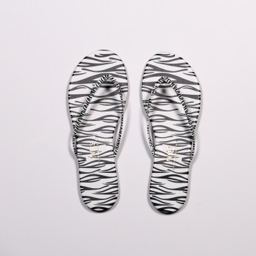 TKEES Kadın Zebra Desenli Parmak Arası Terlik TK-2241