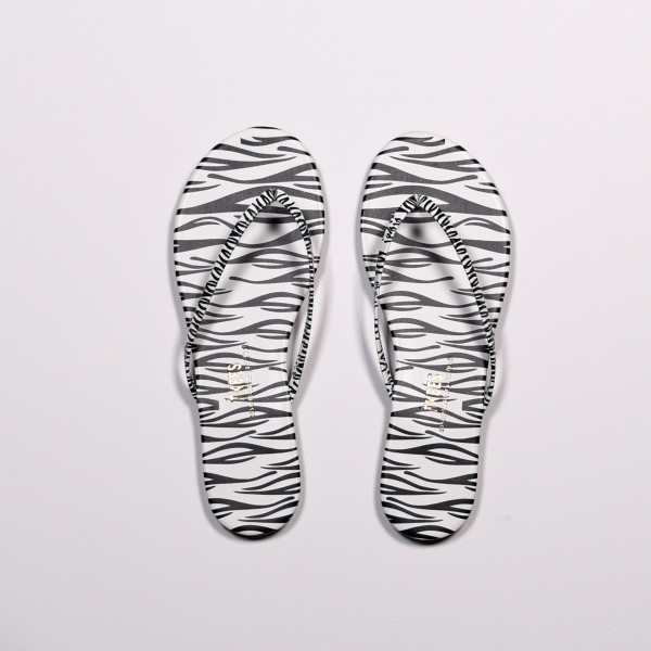 TKEES Kadın Zebra Desenli Parmak Arası Terlik TK-2241