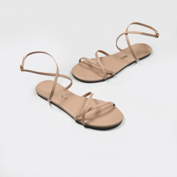 TKEES Kadın Krem Sandalet TK-8009