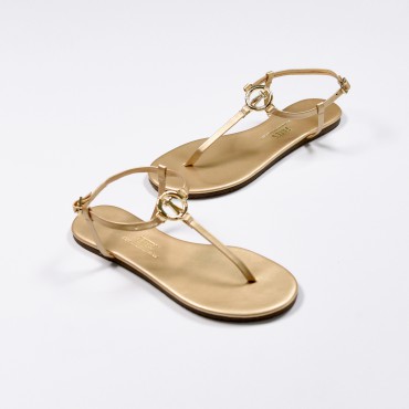 TKEES Kadın Gold Tokalı Sandalet TK-8021