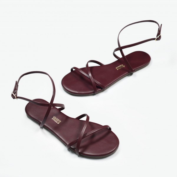 TKEES Kadın Bordo Sandalet TK-8008